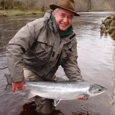 18lbs Spring salmon, Palamore Island pool on Altyre, River Findhorn