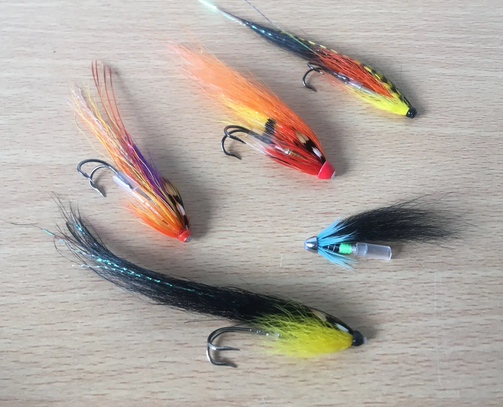 Selection of salmon tube flies used on the Findhorn and Spey